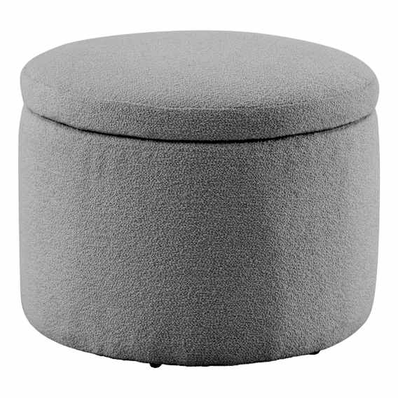 Ria Round Storage Ottoman 60cm in Het Cement