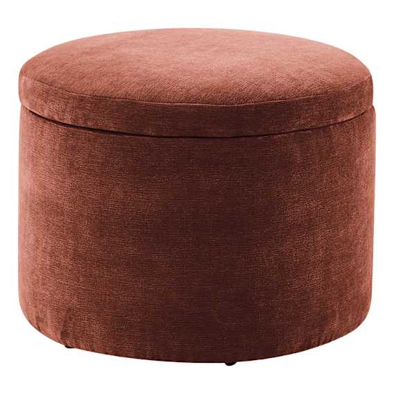 Ria Round Storage Ottoman 60cm in Fam Terracotta