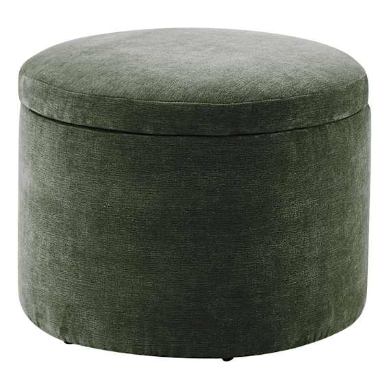 Ria Round Storage Ottoman 60cm in Fam Green