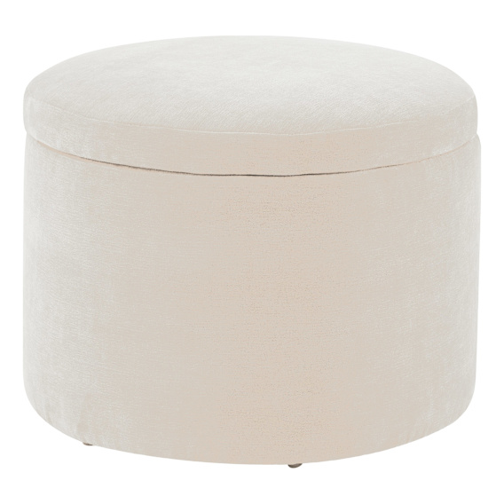 Ria Round Storage Ottoman 60cm in Fam Beige