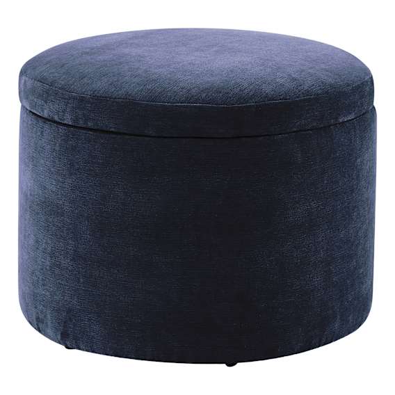 Ria Round Storage Ottoman 60cm in Fam Navy