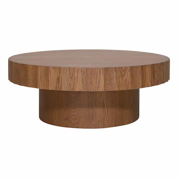 Ripple Round Coffee Table 95cm in Oak Caramel