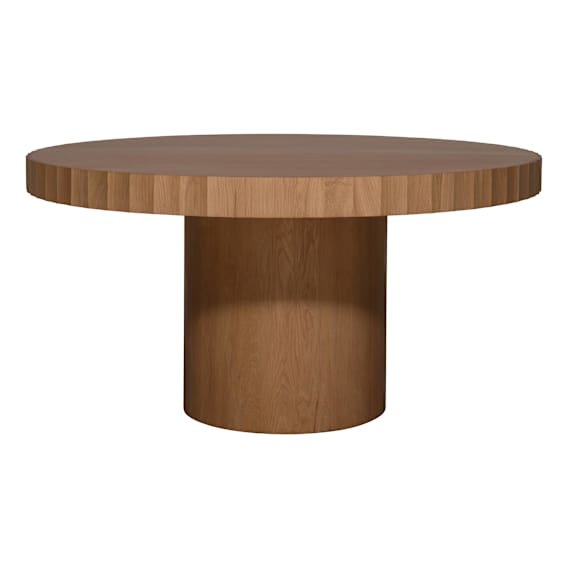 Ripple Round Dining Table 150cm in Oak Caramel