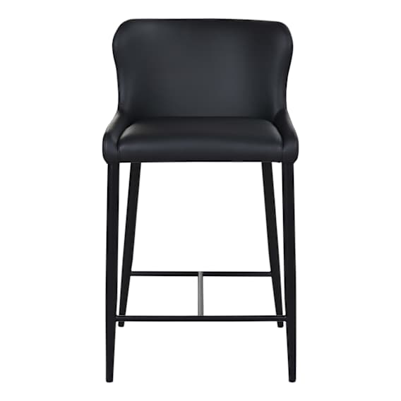 Roma Bar Chair in Linea Leather Black