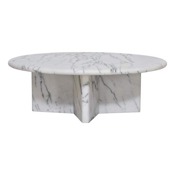 Romel Round Coffee Table 100cm in Marble White