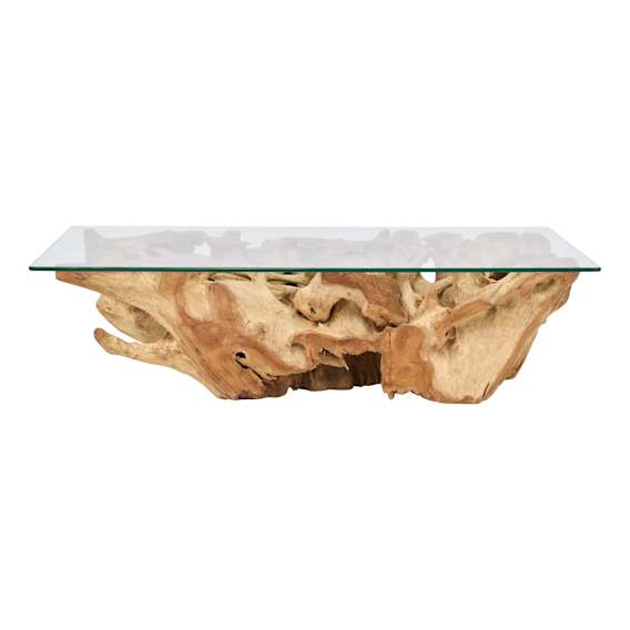 Root Rectangle Coffee Table 140cm in Raw Teak