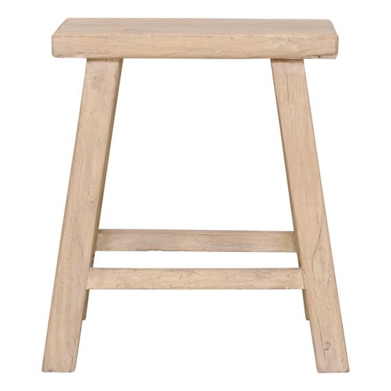 Royal Vault Rectangle Stool 45x50cm in Reclaimed Elm