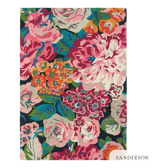 Rose Peony Cerise Rug 170x240cm in Pink