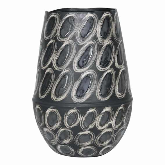 Rockpool Vase Large 29.5x42cm in Black / Cream