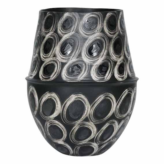 Rockpool Vase Small 27x34.5cm in Black / Cream