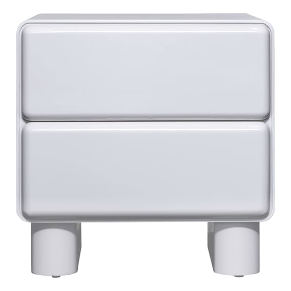 Rogue Bedside Table in High Gloss White