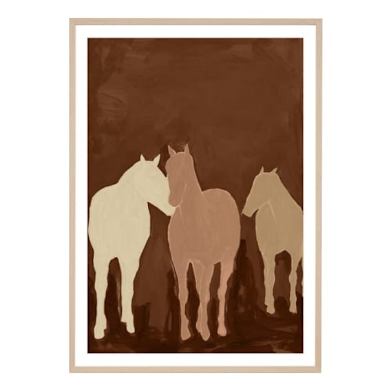 Roaming Herd Framed Print in 62 x 87cm