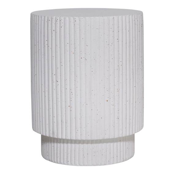 Ruby Side Table 38x49cm in Cement / Fibreglass White