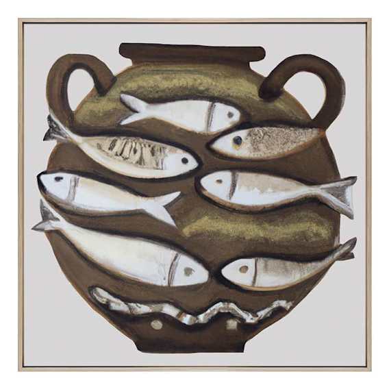 Rustica Fishpot Box Framed Canvas in 83 x 83cm