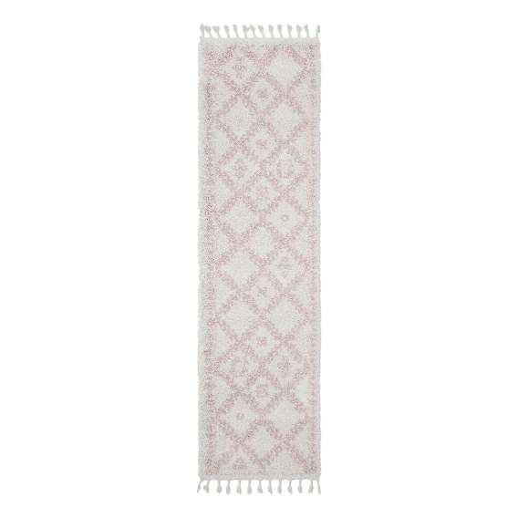 Saffron 33 Rug 80x300cm in Pink/Off White