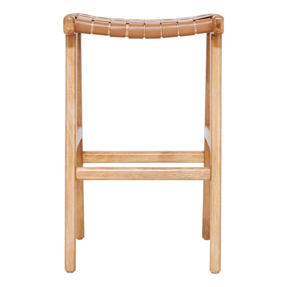 Sari Casa Stool in Clear / Leather Tan Seat