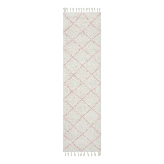 Saffron 22 Rug 80x400cm in Off White/Pink