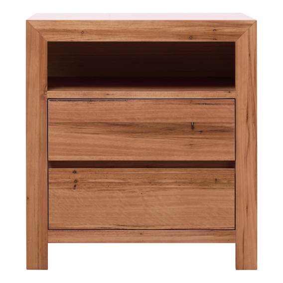 Santos Bedside Table in Dark Wormy Chestnut