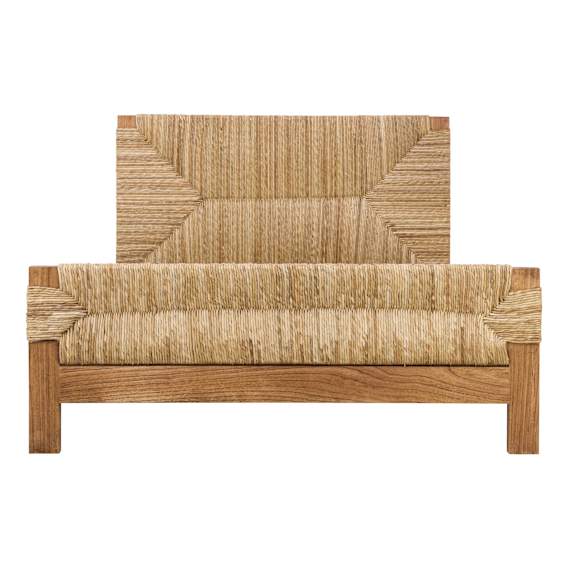 Sash Queen Bed Frame in Mindi Clear / Rush Wicker