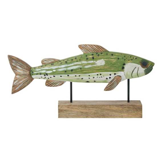 Salmon Sculpture 40x20cm in Green