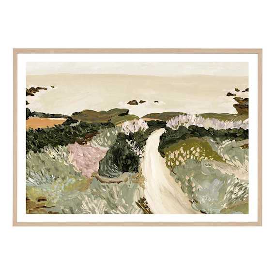Seaside Meadow Framed Print in 87 x 62cm