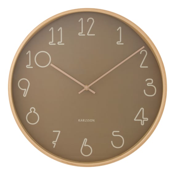 Sencillo Clock 40cm in Moss Green / Natural