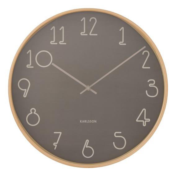 Sencillo Clock 40cm in Dark Grey / Natural