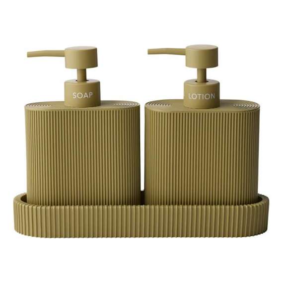 Sid Dispenser with Tray 24.5x19.5cm in Olive