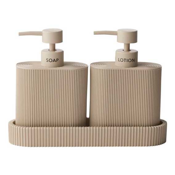 Sid Dispenser with Tray 24.5x19.5cm in Taupe
