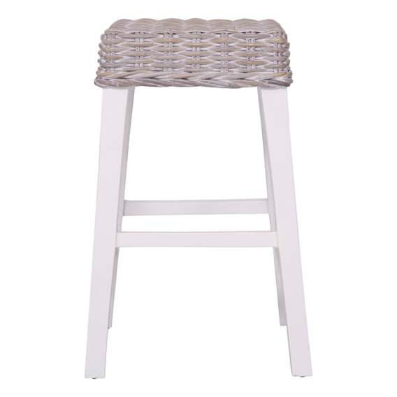 Sorrento Bar Stool in Rattan Whitewash / White