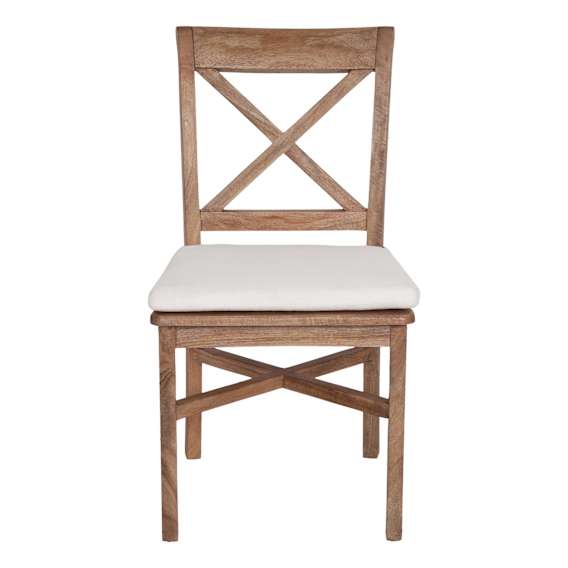 Sorrento Solid Dining Chair in Mangowood Havana / Beige Seat Pad
