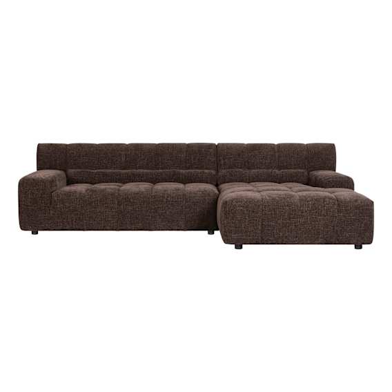 Solstice 2.5 Seater Sofa + Chaise RHF in Lila Chocolate
