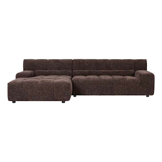 Solstice 2.5 Seater Sofa + Chaise LHF in Lila Chocolate