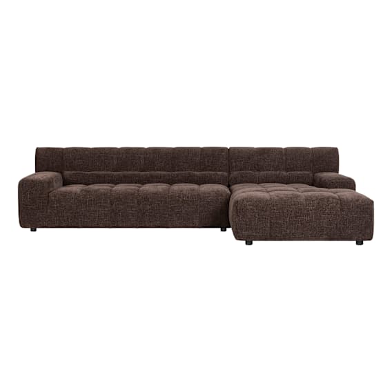 Solstice 3 Seater Sofa + Chaise RHF in Lila Chocolate