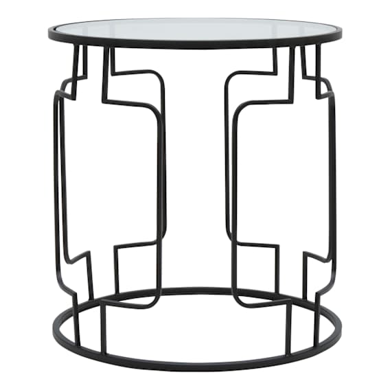 Stella Side Table 49.5x52cm in Iron Black / Glass