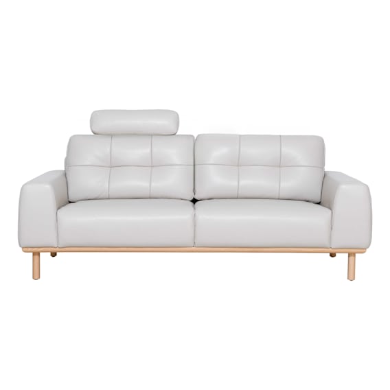 Stratton 3 Seater Sofa in Warmth Leather Light Grey