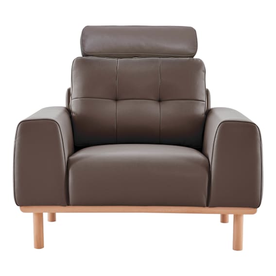 Stratton Armchair in Warmth Leather Chocolate