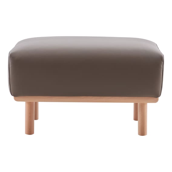 Stratton Footstool in Warmth Leather Chocolate