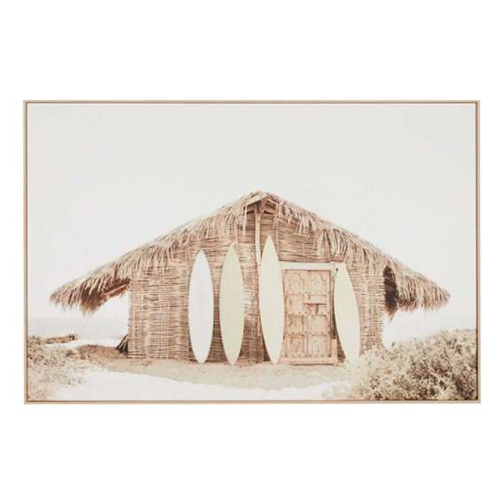 Surf Hut Box Framed Canvas in 120 x 80cm