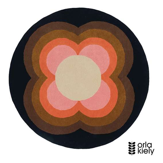Sunflower Pink Rug 200x200cm in Black