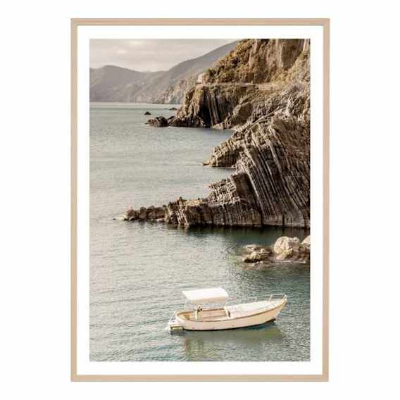 Sunny Sailboat Framed Print in 100 x 140cm