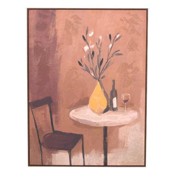 Table for One Box Framed Canvas in 90 x 120cm