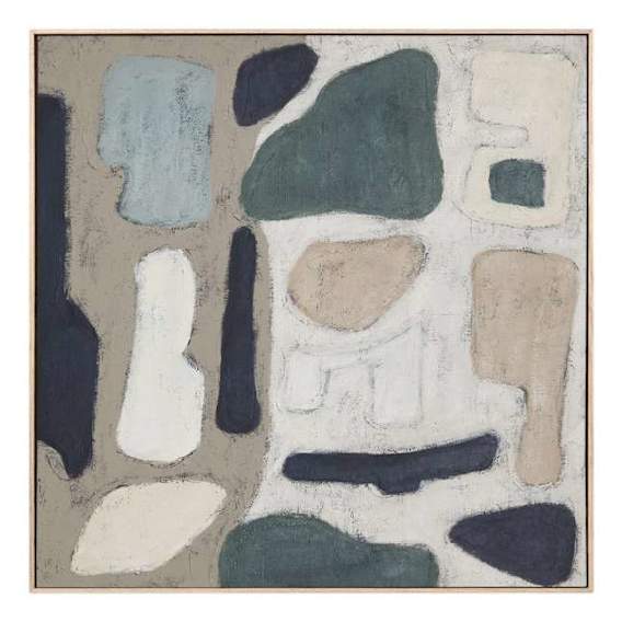 Tableau Square Ocean 1 Box Framed Canvas in 104 x 104cm