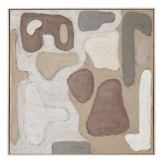 Tableau Square Warm 2 Box Framed Canvas in 104 x 104cm