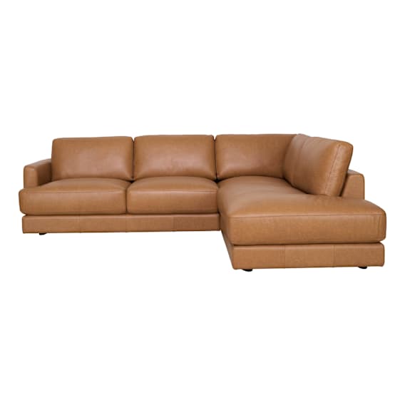 Temple Corner Chaise RHF in Urbane Leather Light Brown