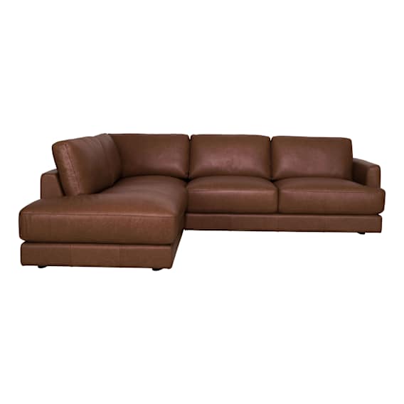 Temple Corner Chaise LHF in Urbane Leather Dark Brown