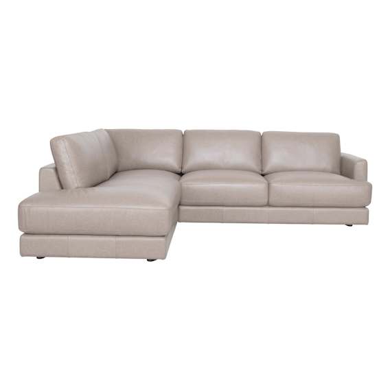 Temple Corner Chaise LHF in Leather Light Mocha