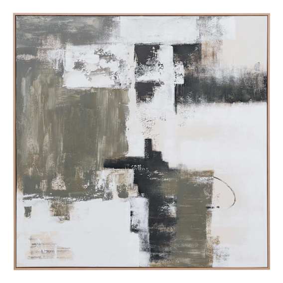 Textured Layers Design 2 Box Framed Canvas in 100 x 100cm