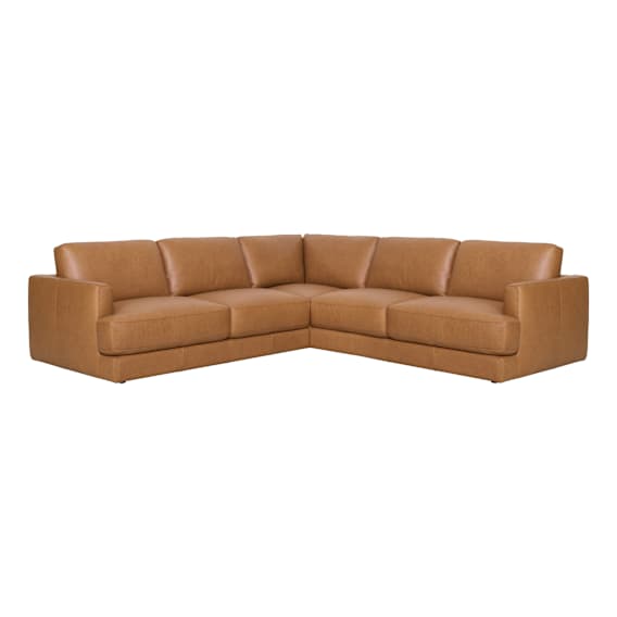 Temple Modular Sofa in Urbane Leather Light Brown