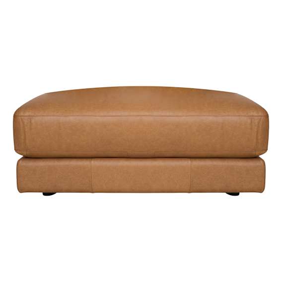 Temple Ottoman in Urbane Leather Light Brown